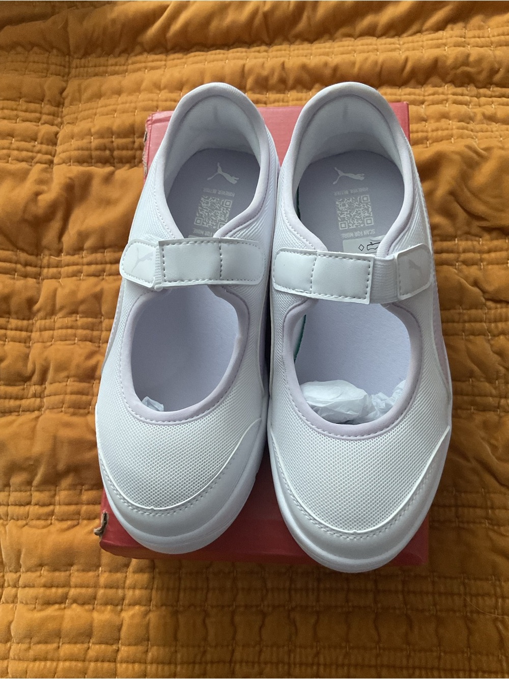 Puma Kids White Mary Jane Strap Sneakers size 2